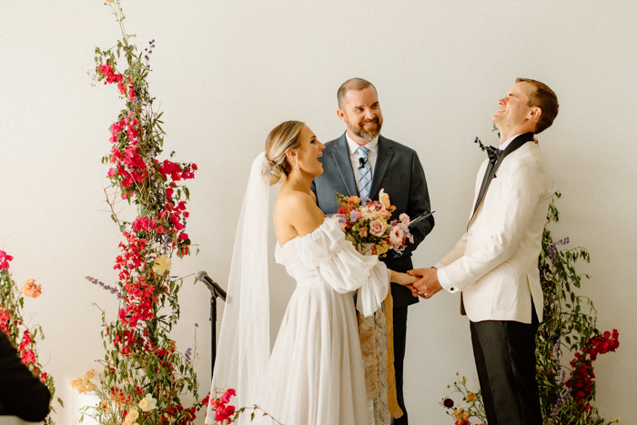 Bold Bougainvillea Filled Lane San Diego Wedding